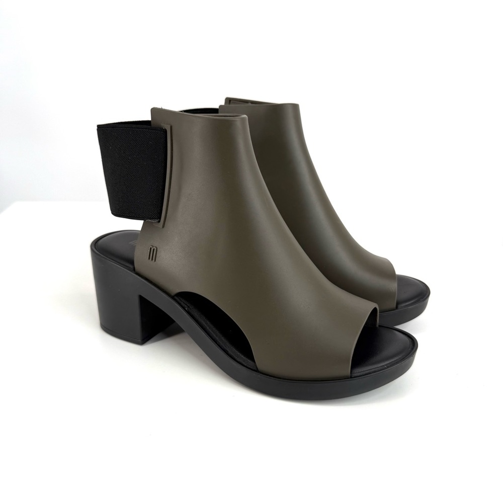 Melissa Green Black Dance Elastic Peep Toe Heels